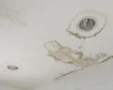 Manchas de humedad y moho en el techo, con focos empotrados. Si tengo goteras en el techo, ¿qué hago?